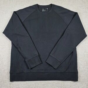 Public Rec Friday Crewneck Sweatshirt Mens XL Black Raglan Zip Pocket Pullover